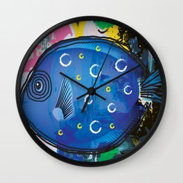 Blue Tang Fish Art  Wall Clock