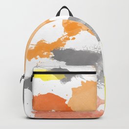 Watercolor Splatters Yellow Orange Gray Pattern Backpack