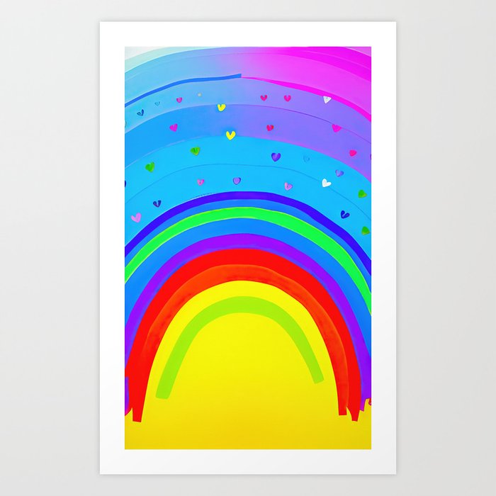 Rainbow Hearts 3 Art Print