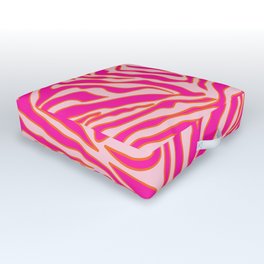 Zebra Print Pink And Orange Zebra Stripes Wild Animal Print Preppy Decor Modern Zebra Pattern Outdoor Floor Cushion