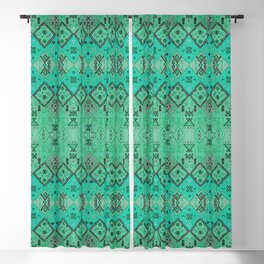 Green Bohemian Jungle Berber Moroccan Fabric Style Blackout Curtain