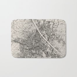 Vienna-Austria - Black and White Map Bath Mat