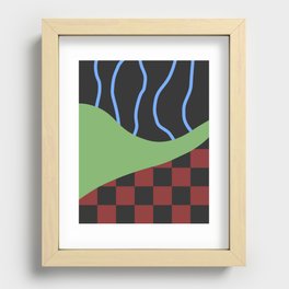 Checked simple line colorblock 2 Recessed Framed Print