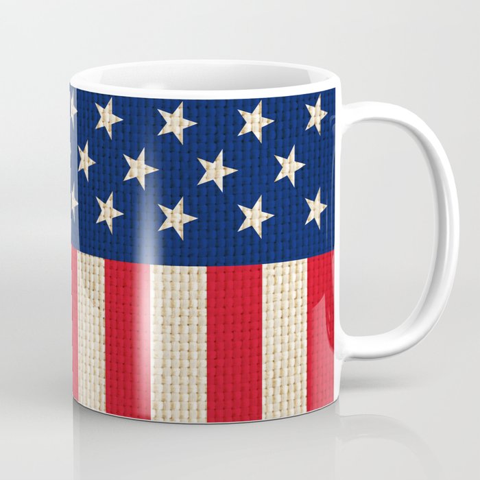 USA faux burlap flag Coffee Mug