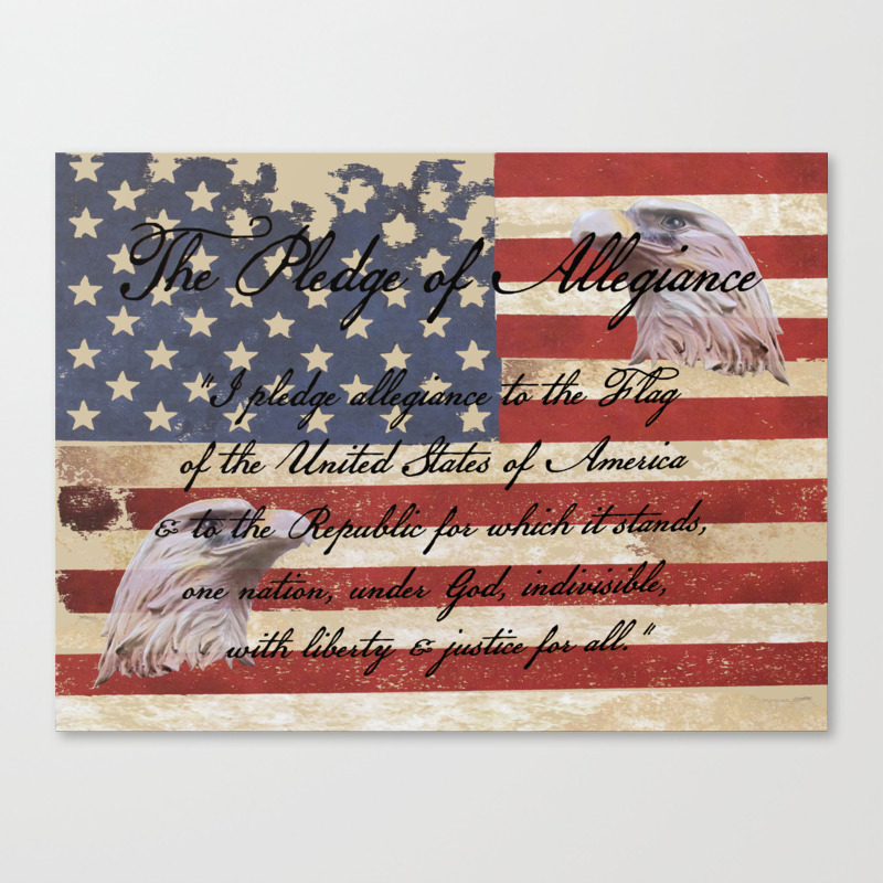 Rustic Patriotic Flag Pledge Of Allegiance Home Decor Art A332