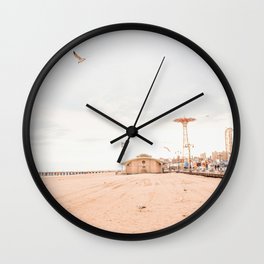 Coney Island Summer Time, New York, Beach Photography  Wall Clock