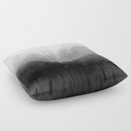 Modern Black and White Watercolor Gradient Floor Pillow