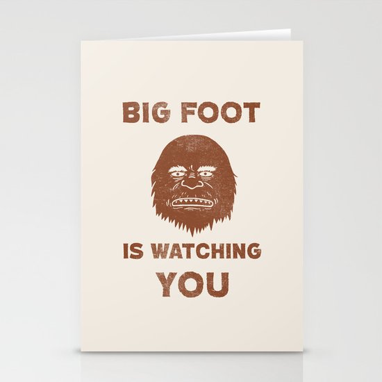 Big Foot Is Watching You Stationery Cards