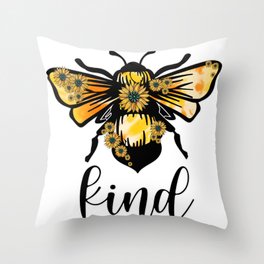 bee kind shirts design, bee shirt, mom bee kind shirt Throw Pillow
