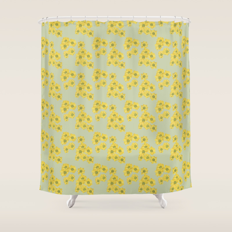 Yellow Daisy Pattern Shower Curtain By Daniwilliamsart Society6