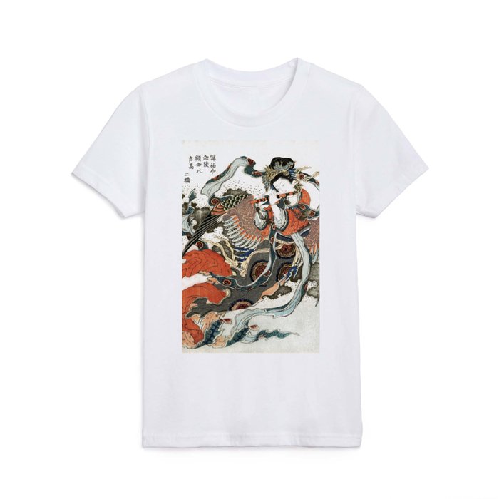 Hiroshige Hokusai’s Japanese woman (1760-1849) vintage ukiyo-e style Kids T Shirt