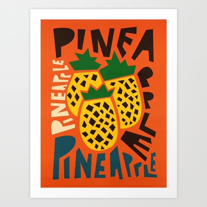 Tropical Pineapple  Art Print