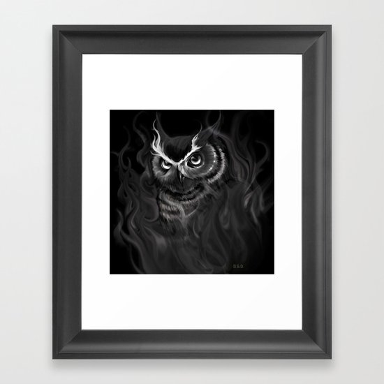 Owl Aflame Framed Art Print