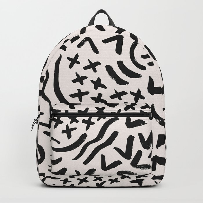 She Was Vague About Her Plans Abstract Minimalis Black&White Backpack