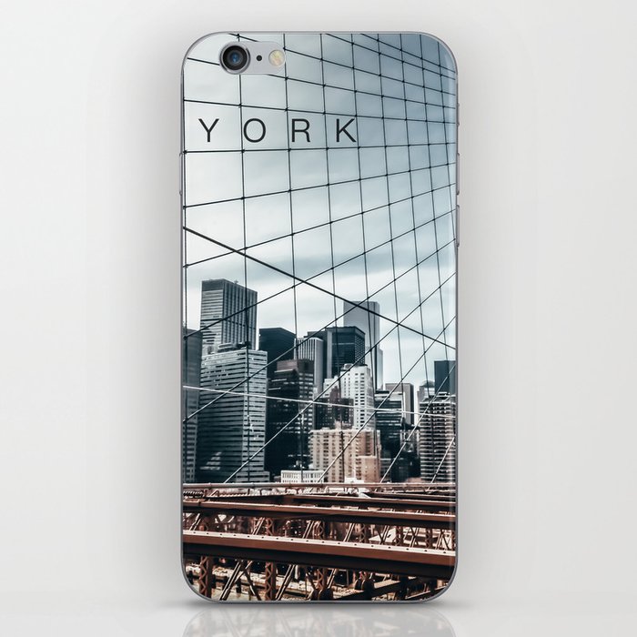 New York City Manhattan skyline and Brooklyn Bridge iPhone Skin