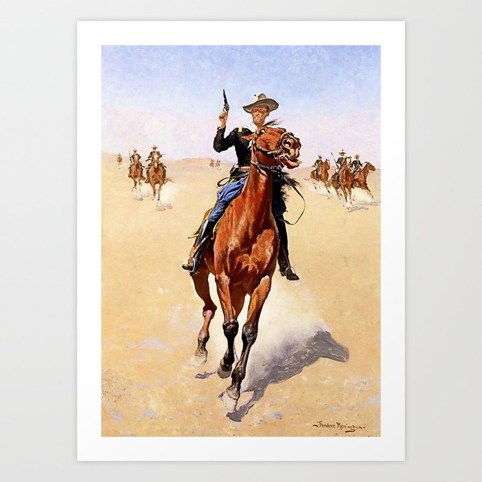 “The Trooper” Western Art by Frederick Remington Art Print