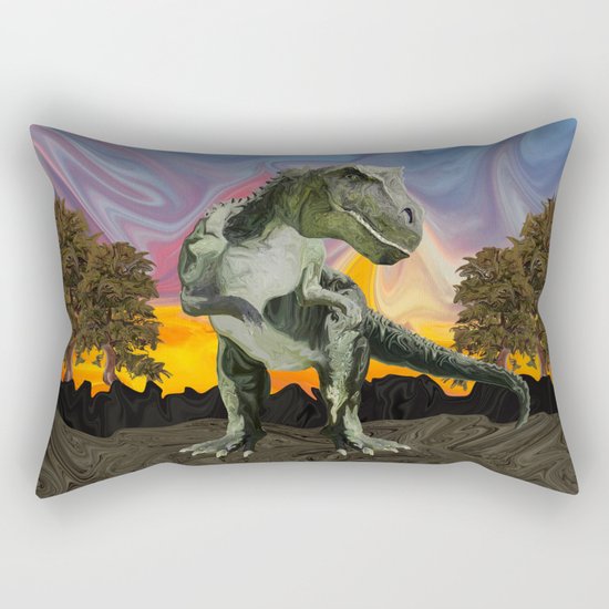 Tyrannosaurus Rex at the Twilight Hour Rectangular Pillow