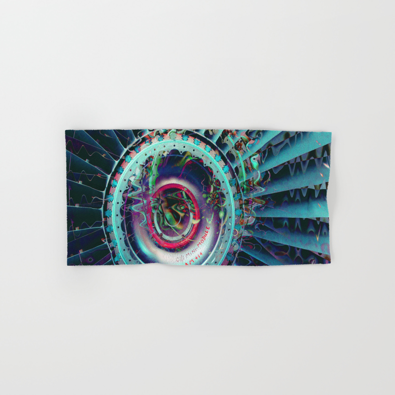 Jet Engine Geometric Abstract Hand Bath Towel By