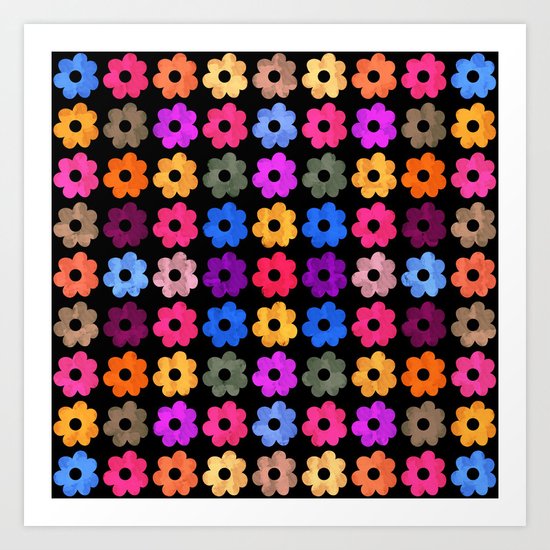 Colorful Floral Pattern III Art Print