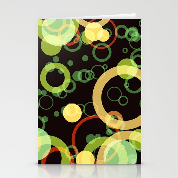 Retro Circles and Bubbles Stationery Cards