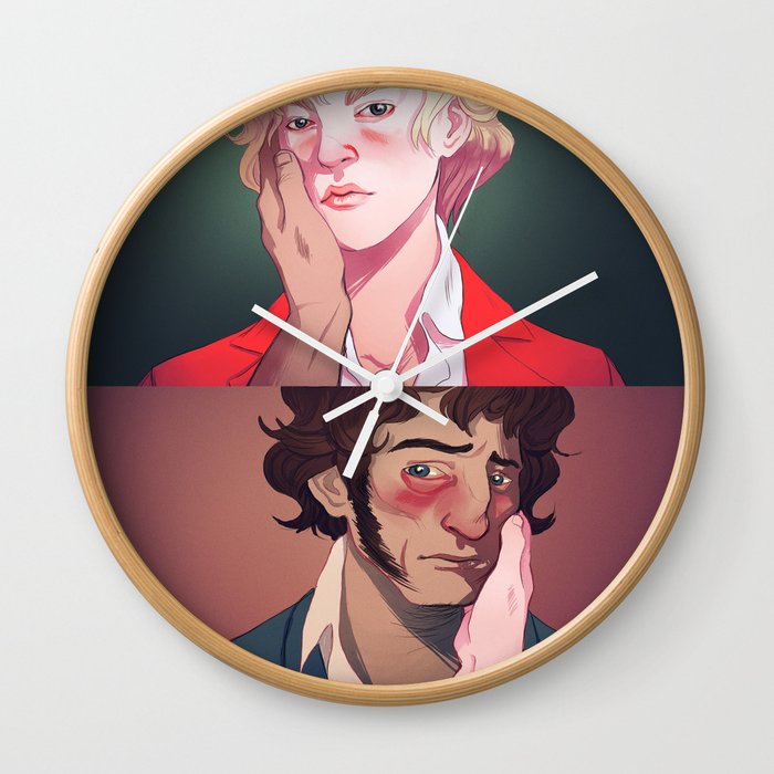 beauty and the beast wall clock by perplexingly society6 society6