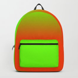 Neon Green and Neon Orange Ombré  Shade Color Fade Backpack