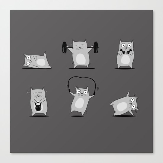 FITNESS CAT Canvas Print