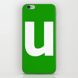 letter U (White & Green) iPhone Skin