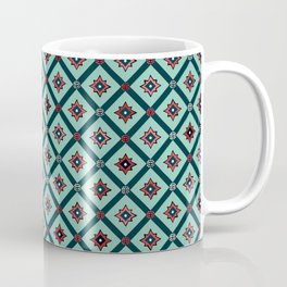 Teal geometric Indian style print Coffee Mug