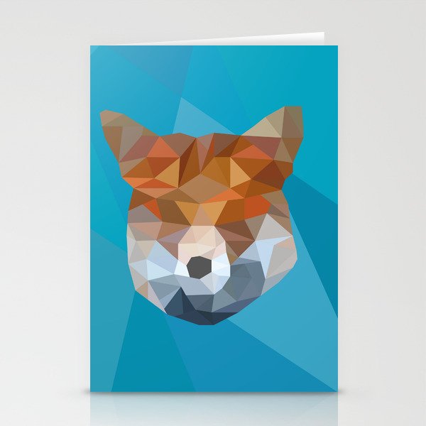 Centered Blue Fox Stationery Cards