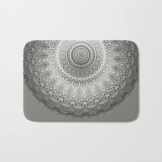 Grey Mandala Bath Mat