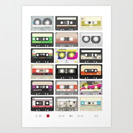Cassettes (mixtape love) Art Print
