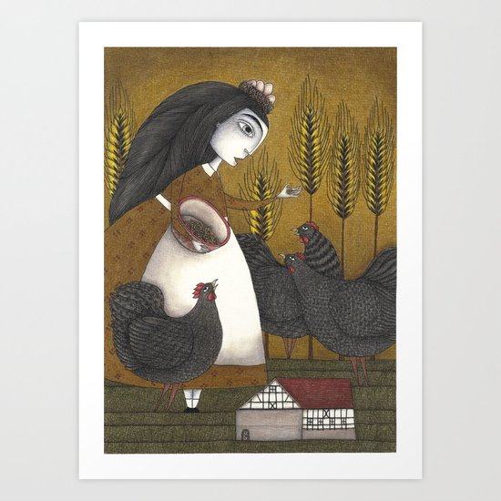 Ira's Hens Art Print