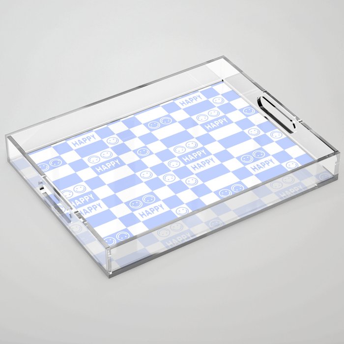 HAPPY Checkerboard 2.0 (Pastel Very Peri Color) Acrylic Tray