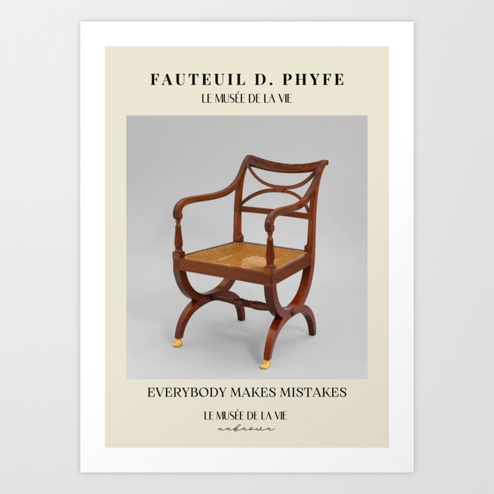 Vintage designer chair | Inspirational quote 20 Art Print