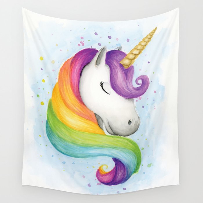 Rainbow Unicorn Wall Tapestry