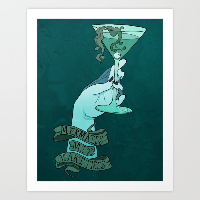 Mermaid Martinis Art Print