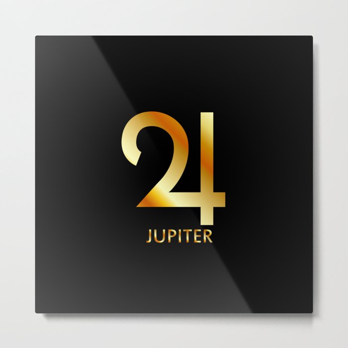 Zodiac and astrology symbol of the planet Jupiter in gold colors Metal Print