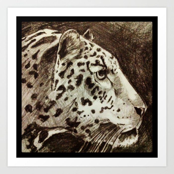 Lead Leopard Art Print