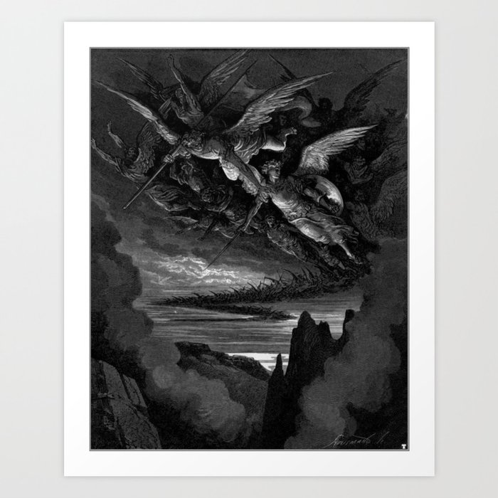The Fallen Angels Explore Hell Gustave Dore Art Print