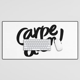 Carpe Diem | Black & White Desk Mat