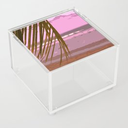 Palm Tree Beach Sunset Acrylic Box