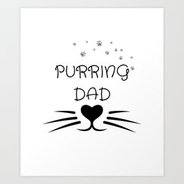 Cat Dad Gift Father's Day Gift Art Print