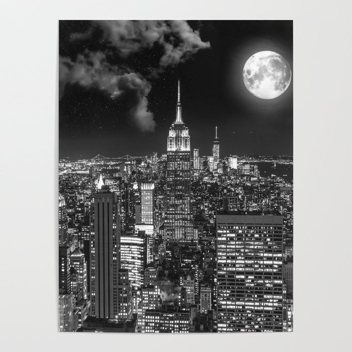 New York Under the Moon Poster