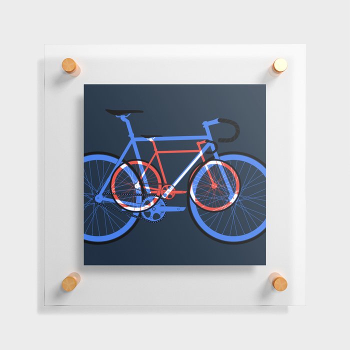 Fixed Gear Road Bikes – Blue, Purple and Red Floating Acrylic Print
