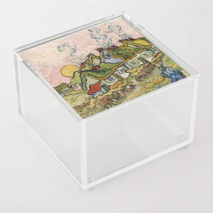 Houses and Figure by Vincent van Gogh Acrylic Box