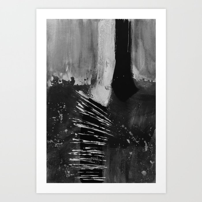 Black white abstract Art Print