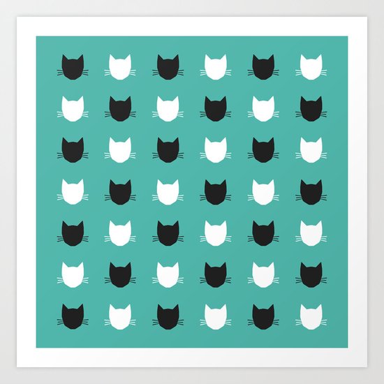 Cat Pattern 03 Art Print