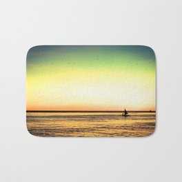 Serenity Bath Mat | Photo, Colourfulsky, Sailor, Sunrise, Sailing, Ocean, Nature, Naturephotography, Sealife, Sailboat 