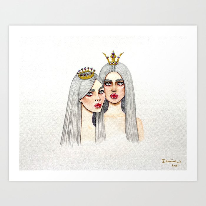 Silver Haired Girls Art Print By Dlav Society6